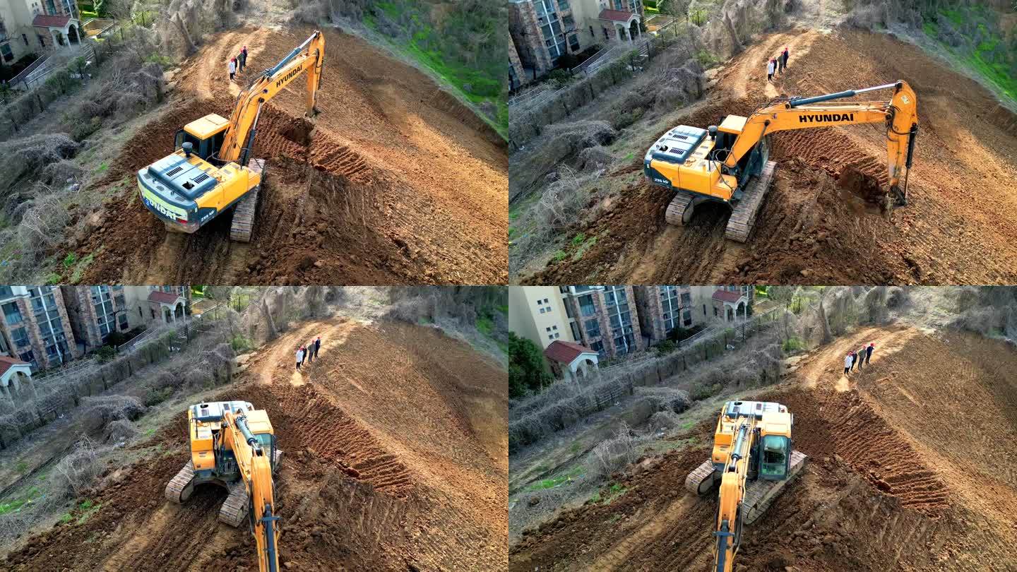 挖掘机工作施工
