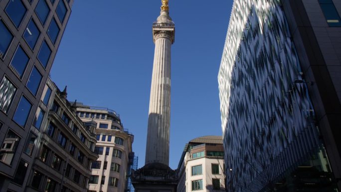 1666年英国伦敦大火纪念碑。摇上拍摄