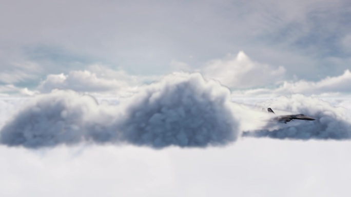 战斗机正在云层中飞行