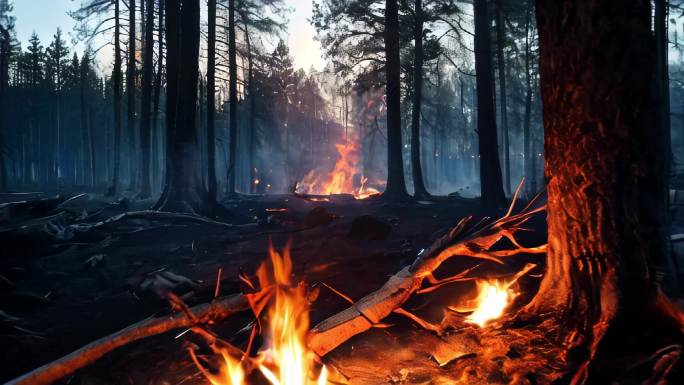｛合集｝AI风景森林火灾自然灾害2