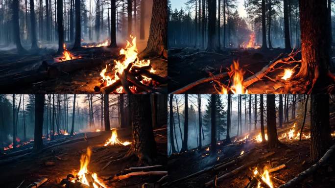 ｛合集｝AI风景森林火灾自然灾害2