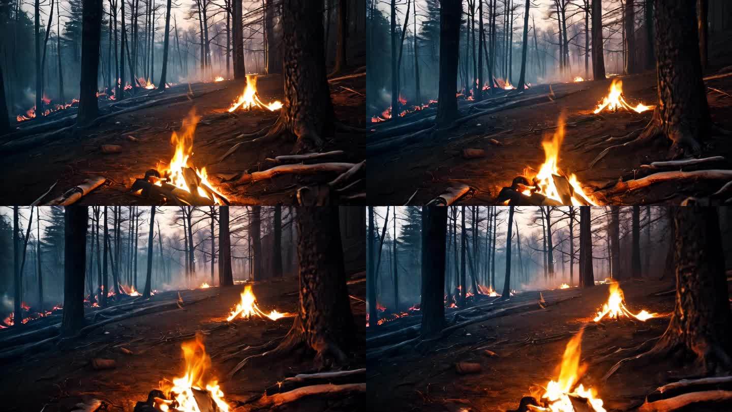 AI风景森林火灾自然灾害5
