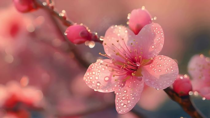 春日桃花世外桃源 春暖花开