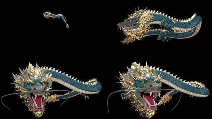 龙3d带通道视频素材