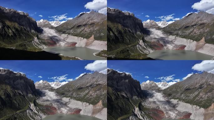 西藏那曲地区布加雪山冰川冰湖高空航拍