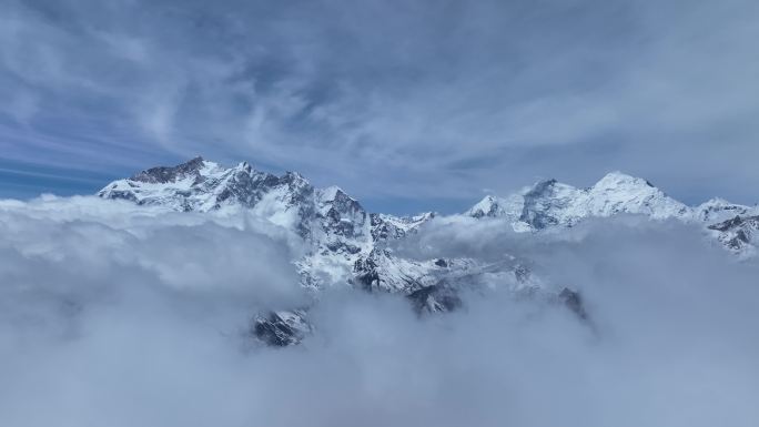 西藏日喀则珠峰东坡嘎玛沟喜马拉雅山脉航拍