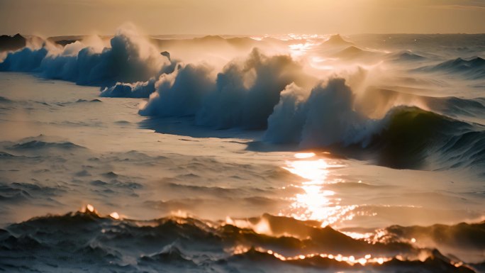 4K大海海浪翻涌