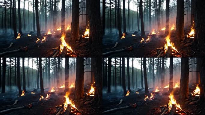 AI风景森林火灾自然灾害8