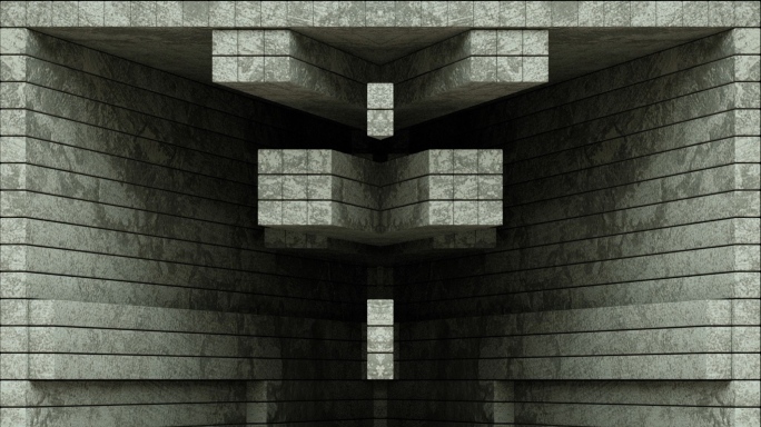 【裸眼3D】工业风格墙体水泥方块矩阵空间