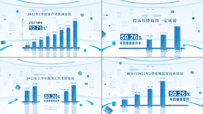 简洁干净科技感数据直方图柱形图