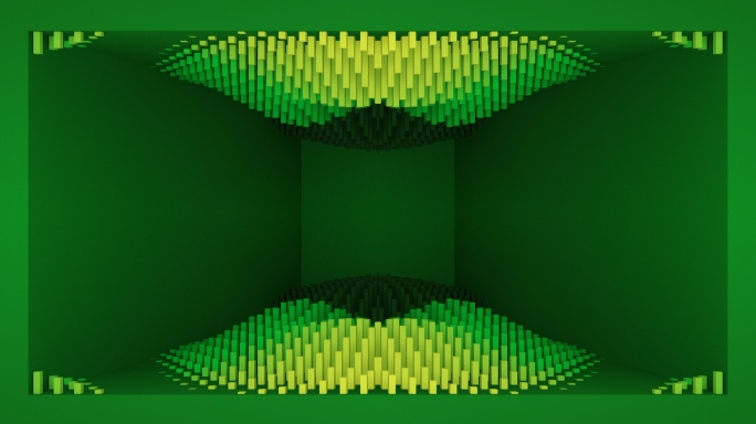 【裸眼3D】森绿波浪几何视觉艺术概念空间