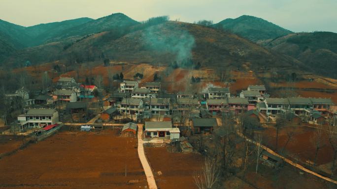 4K陕西小山村航拍