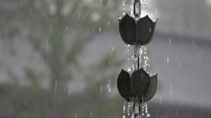 1920高速拍摄径山寺雨景