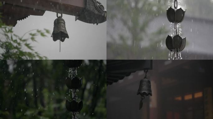 1920高速拍摄径山寺雨景