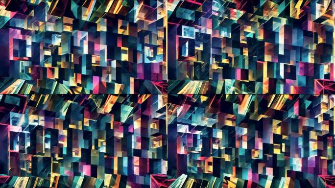 绚丽多彩时尚质感色块迷宫视频素材4k