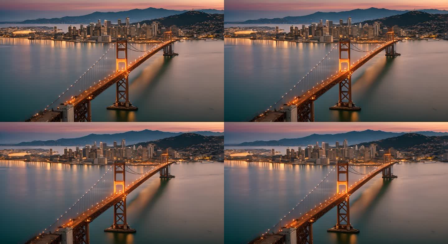 旧金山金门大桥鸟瞰图加利福尼亚美国