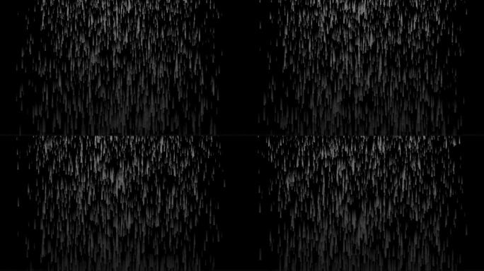 数字雨滴淡化辉光动画背景梯度电彩色运动图形的视觉效果深黑灰色