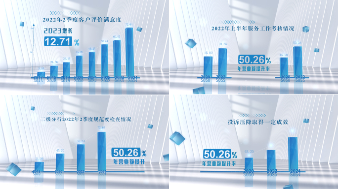 简洁科技图表直方图柱状图