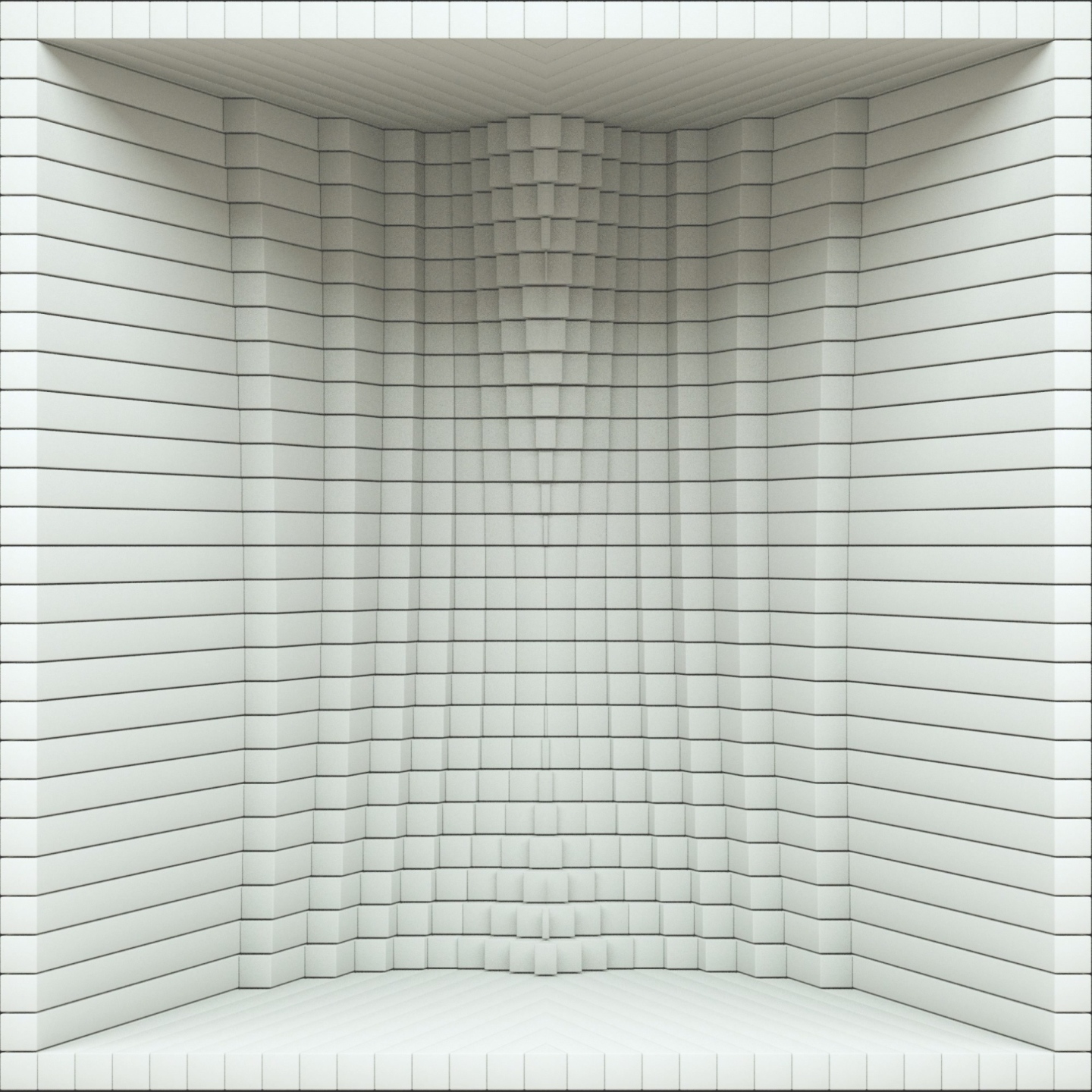【裸眼3D】白色几何方块矩阵投影艺术空间