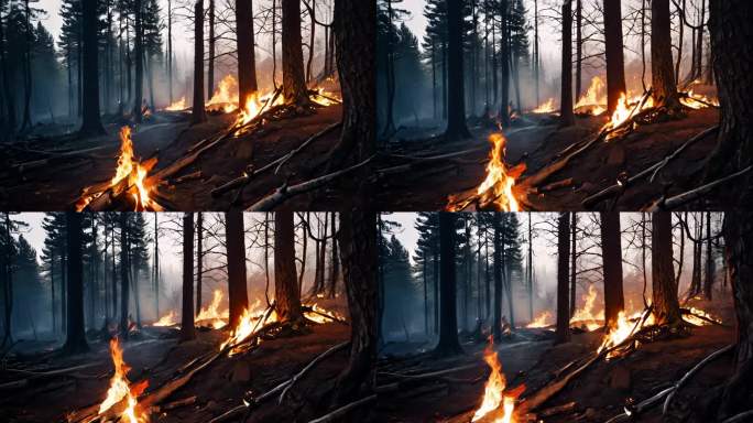 AI风景森林火灾自然灾害4