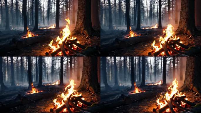 AI风景森林火灾自然灾害