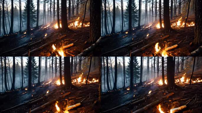 AI风景森林火灾自然灾害7