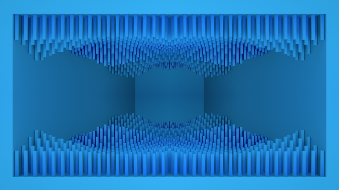 【裸眼3D】海蓝韵律几何视觉艺术概念空间