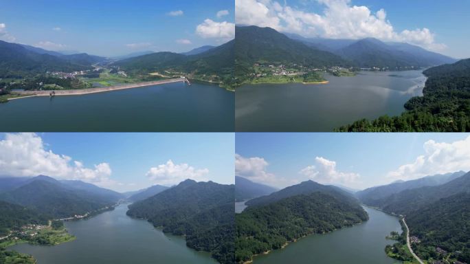 4k高清湖库水面风景航拍视频素材
