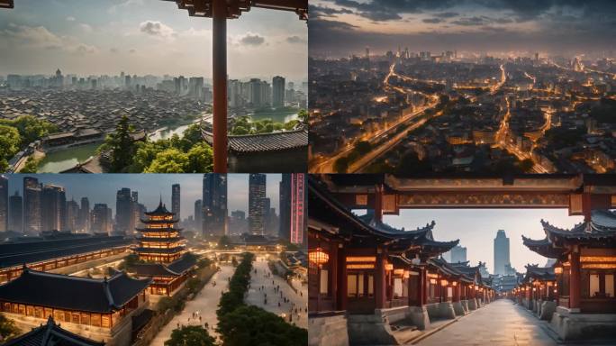 中国古建筑与现代建筑结合视频