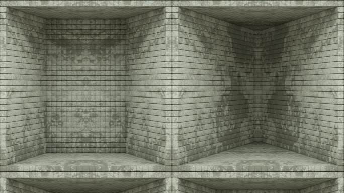 【裸眼3D】工业建筑墙体结构方块矩阵空间
