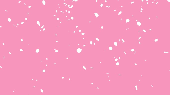 白色剪影樱花暴风雪的循环视频，花瓣从上到下落下(粉色)