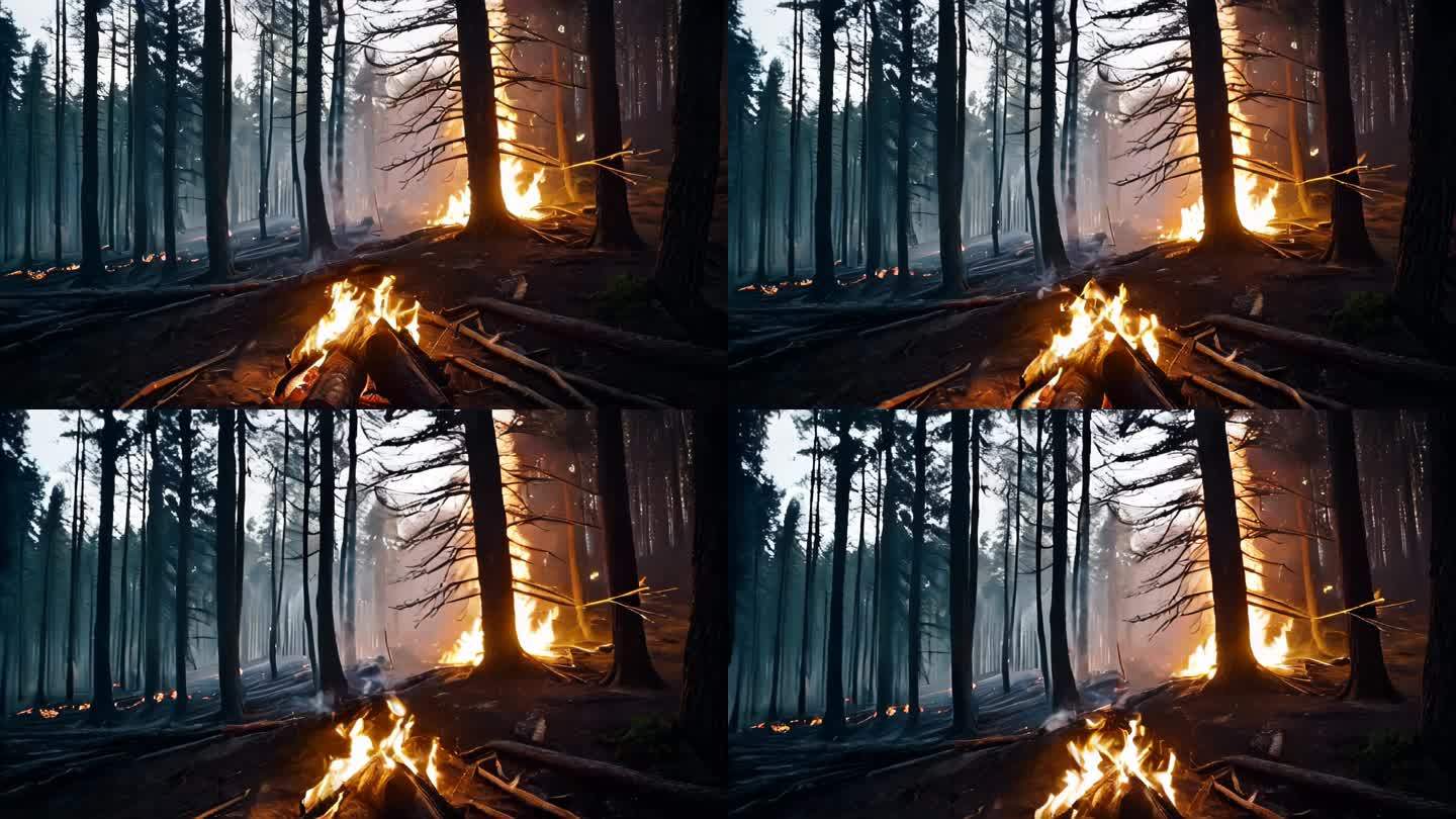 AI风景森林火灾自然灾害2