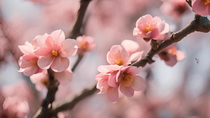 春季桃花粉色视频素材合集