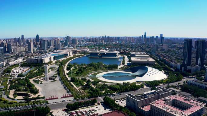 天津文化中心城市航拍海绵城市