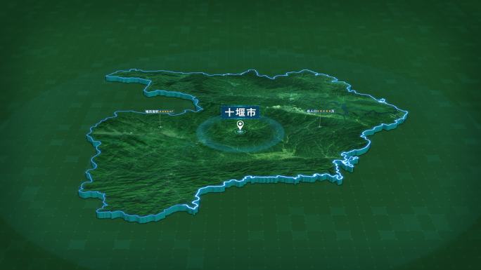 4K湖北省十堰市面积人口区位地图信息展示