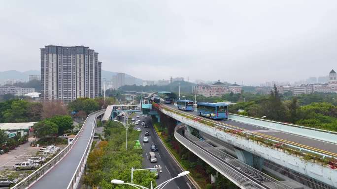 厦门岛内蔡塘BRT快速公交4K航拍