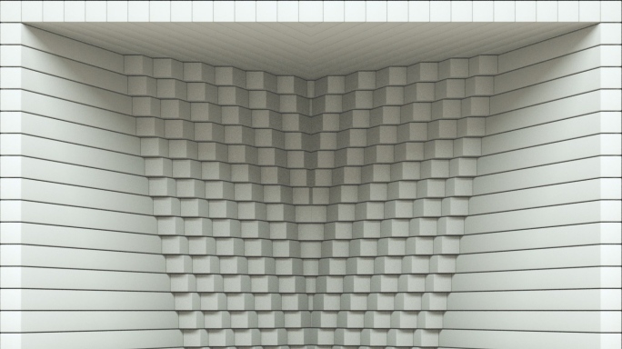 【裸眼3D】白色几何方块矩阵投影光影空间