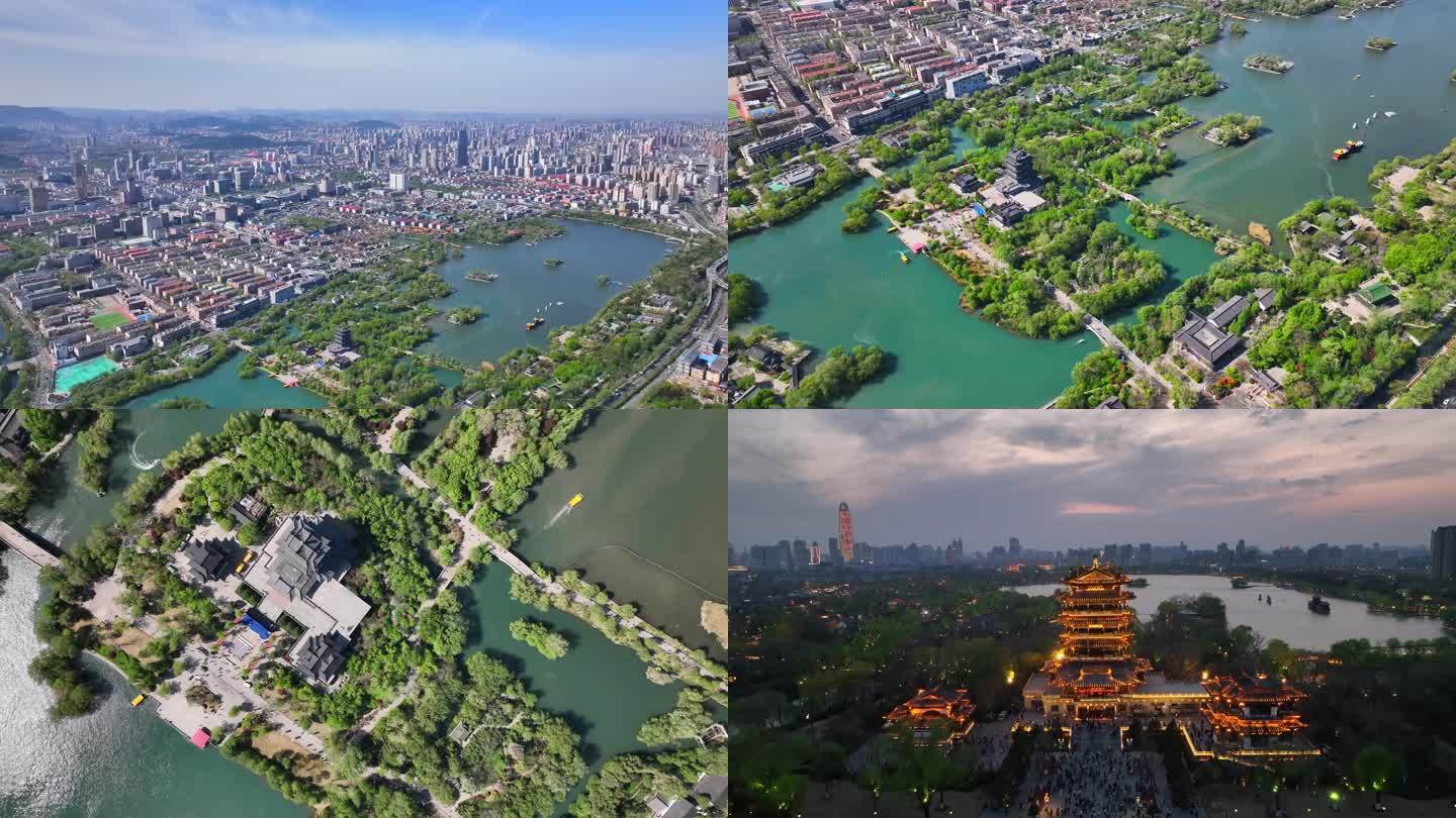 济南 超然楼 大明湖 白天 夜景