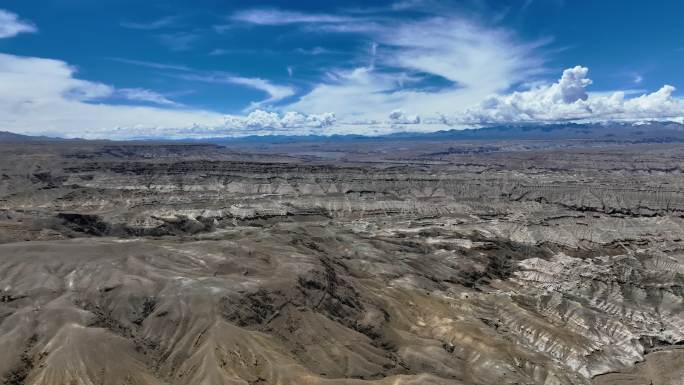 西藏阿里扎达土林国家公园雅丹地貌高空航拍