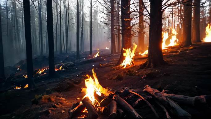 AI风景森林火灾自然灾害6