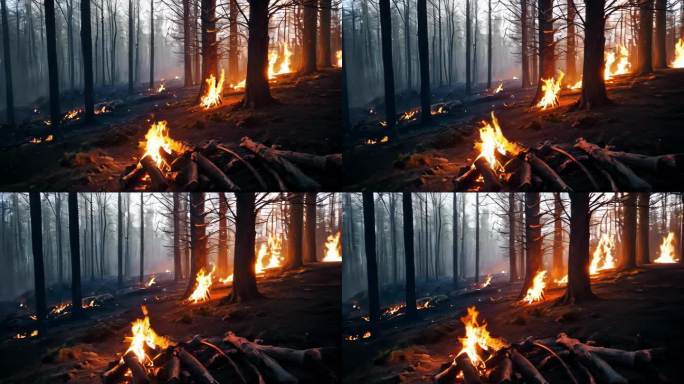 AI风景森林火灾自然灾害6