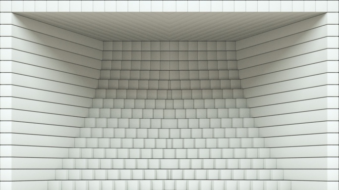 【裸眼3D】白色几何方块矩阵投影概念空间