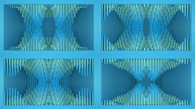 【裸眼3D】海蓝渐变几何视觉艺术概念空间