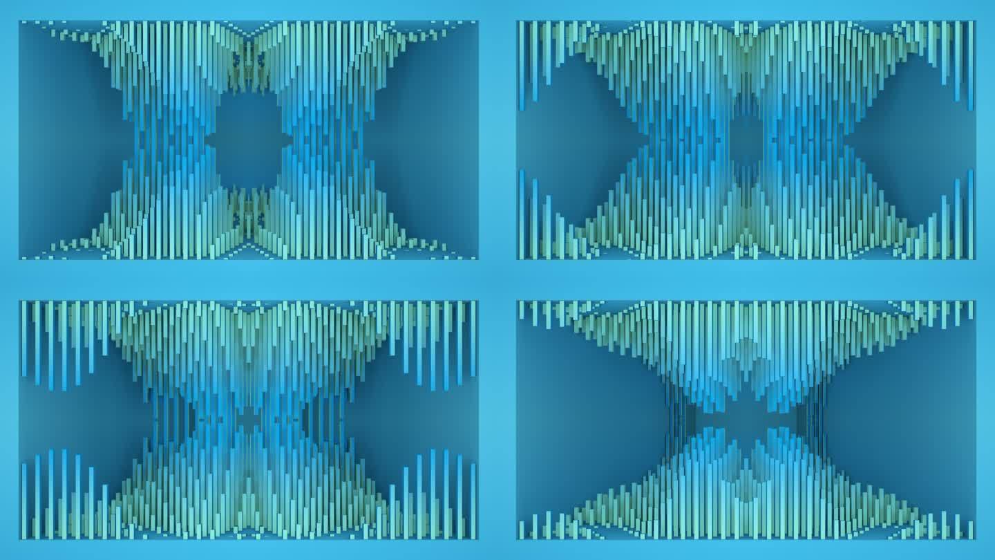 【裸眼3D】海蓝渐变几何视觉艺术概念空间