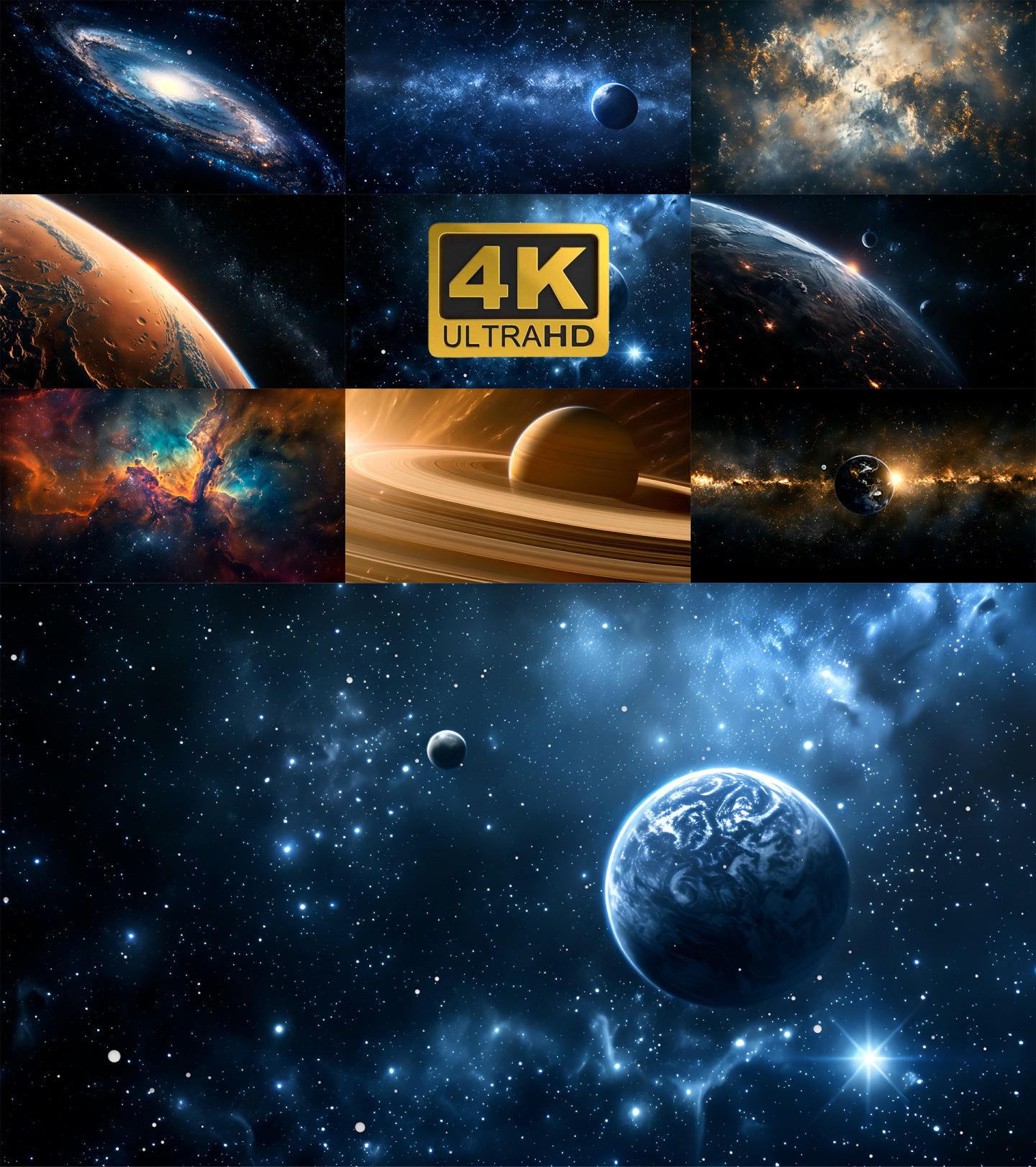 宇宙太空月球银河系4K视频