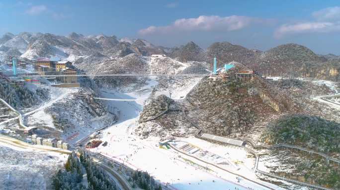冬季梅花山公园 梅花山滑雪场