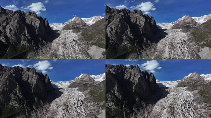 西藏那曲地区布加雪山冰川冰湖高空航拍