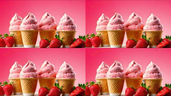 冰淇淋食材美食视频素材