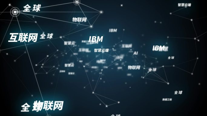 三维科技感点线文字穿梭logo汇聚