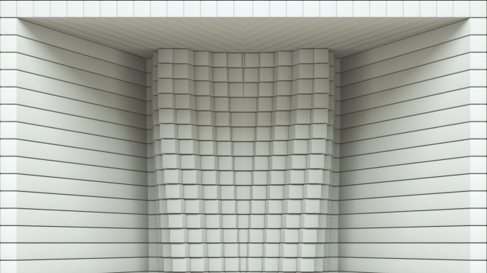 【裸眼3D】白色几何方块矩阵投影律动空间